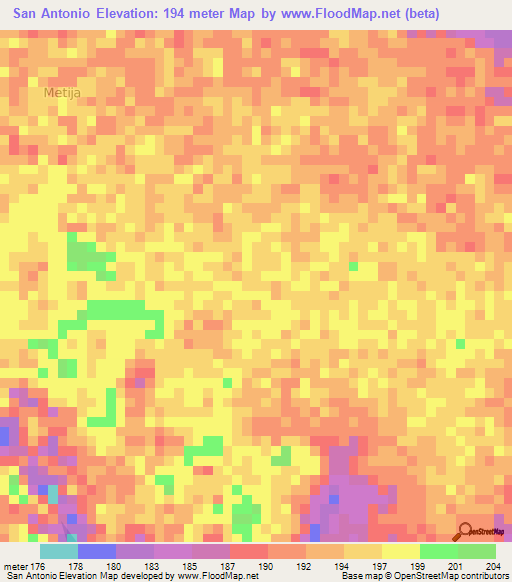 San Antonio,Ecuador Elevation Map