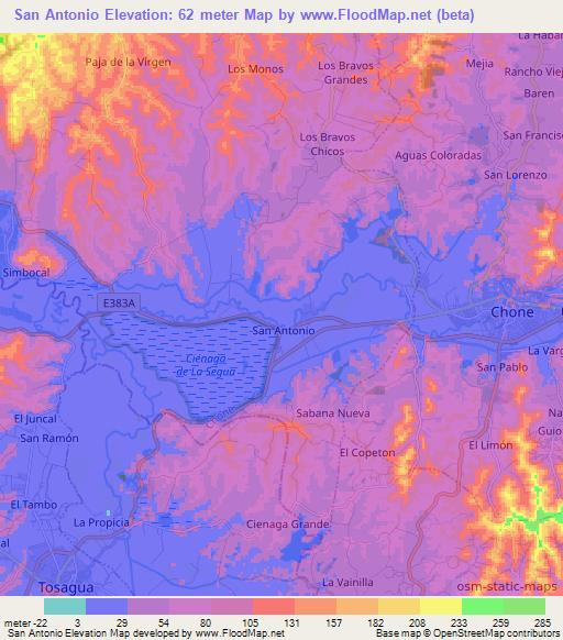 San Antonio,Ecuador Elevation Map