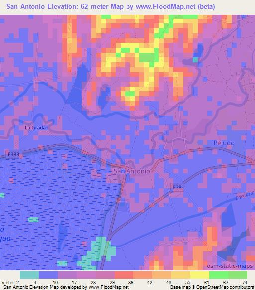 San Antonio,Ecuador Elevation Map