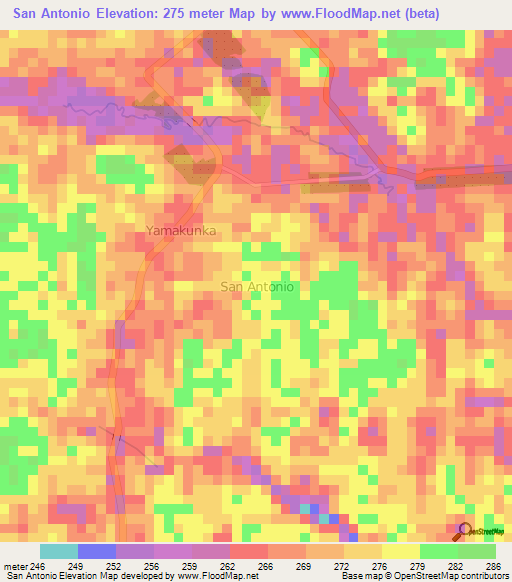 San Antonio,Ecuador Elevation Map