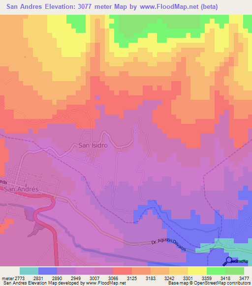 San Andres,Ecuador Elevation Map