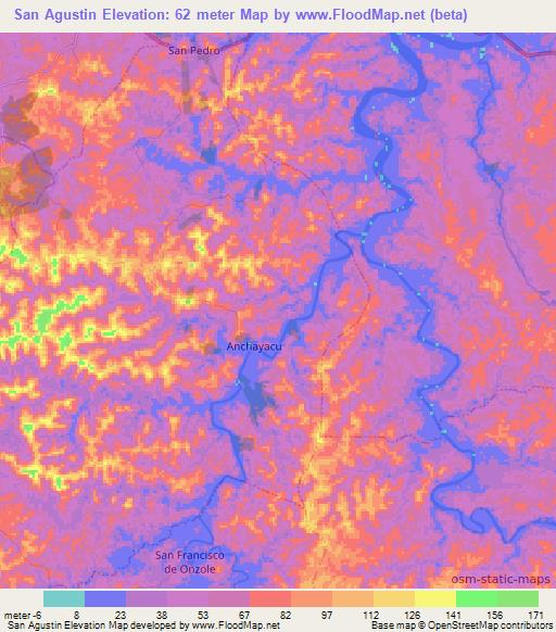 San Agustin,Ecuador Elevation Map