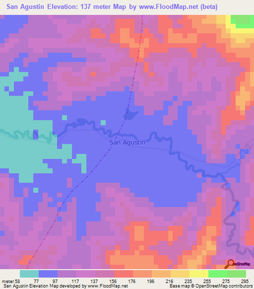 San Agustin,Ecuador Elevation Map