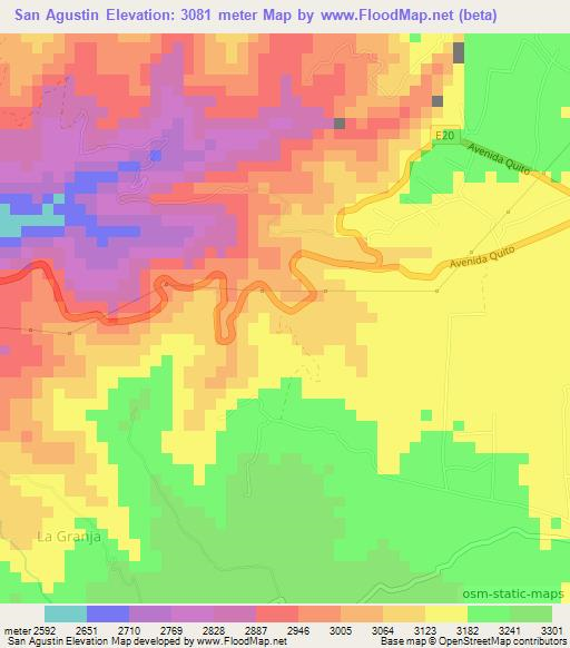 San Agustin,Ecuador Elevation Map