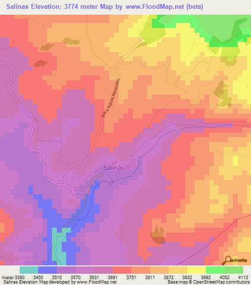 Salinas,Ecuador Elevation Map