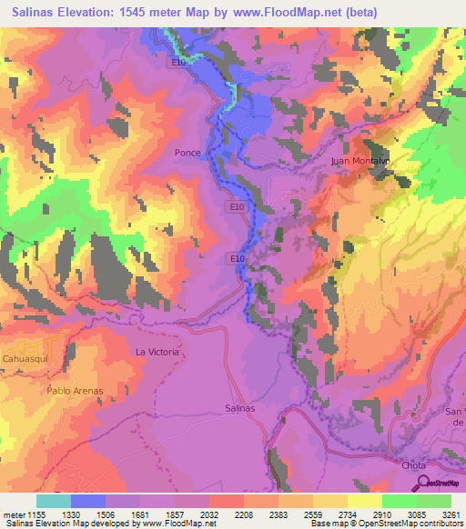 Salinas,Ecuador Elevation Map