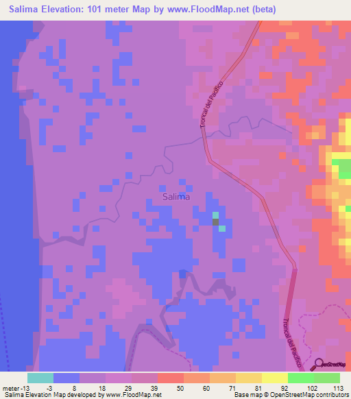 Salima,Ecuador Elevation Map