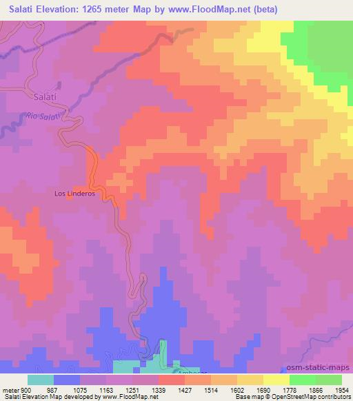 Salati,Ecuador Elevation Map