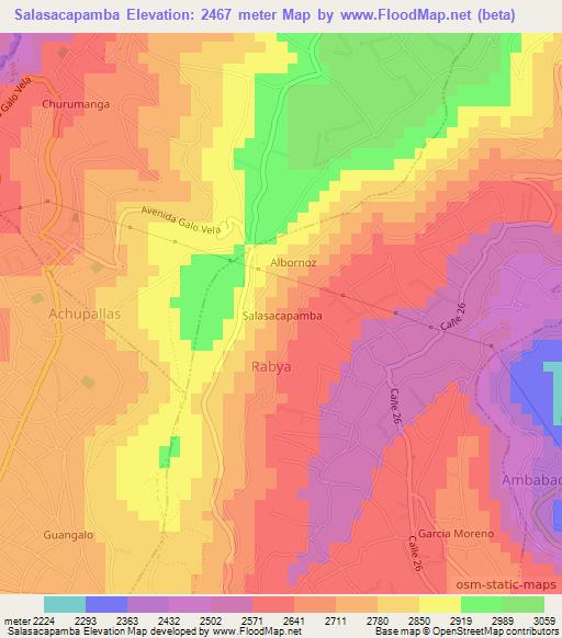 Salasacapamba,Ecuador Elevation Map