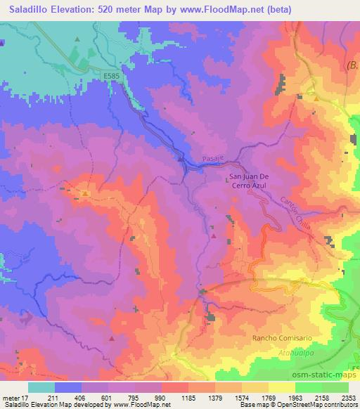 Saladillo,Ecuador Elevation Map