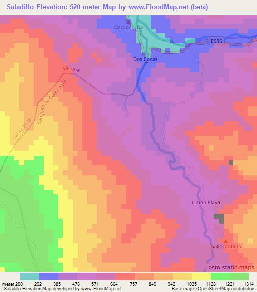 Saladillo,Ecuador Elevation Map