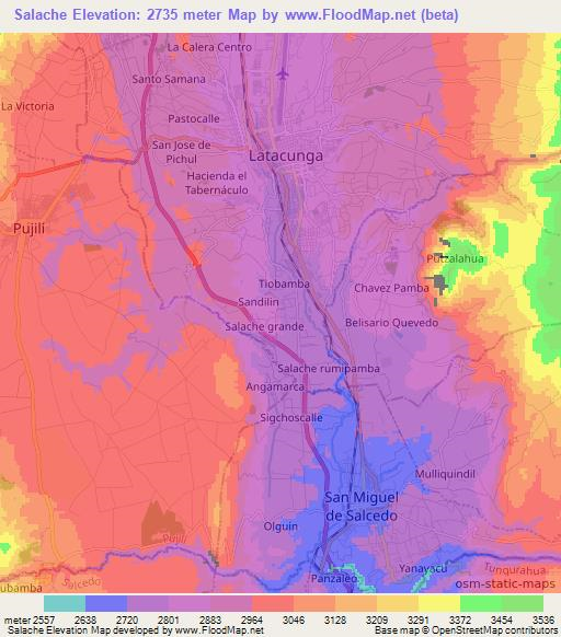 Salache,Ecuador Elevation Map