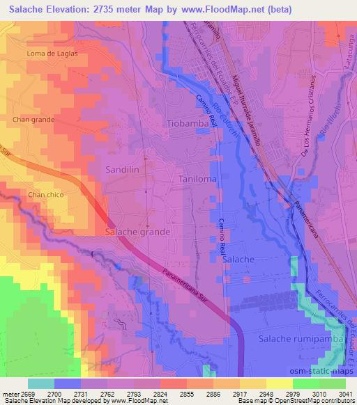 Salache,Ecuador Elevation Map