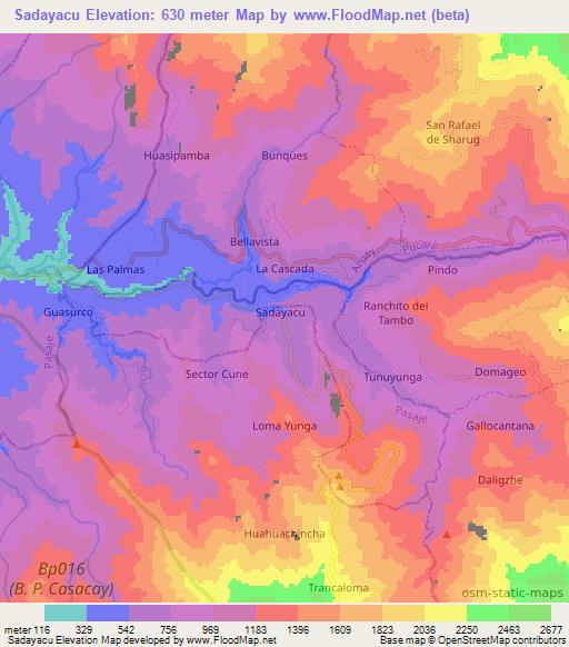 Sadayacu,Ecuador Elevation Map