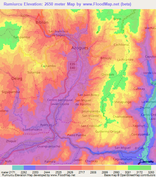 Rumiurcu,Ecuador Elevation Map