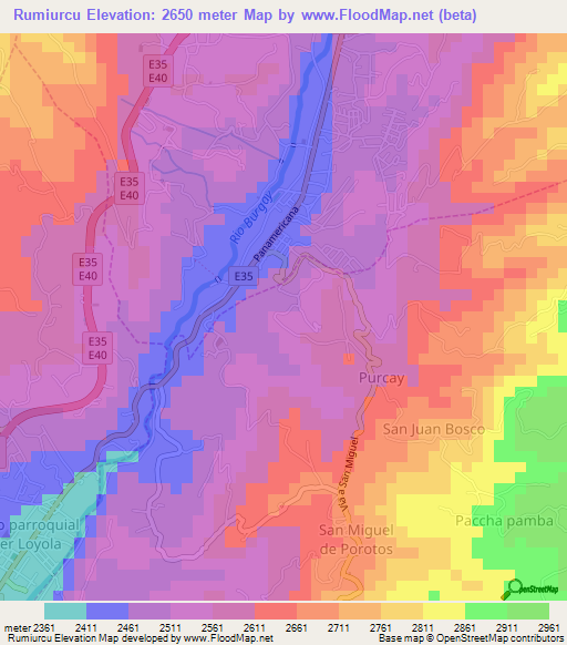 Rumiurcu,Ecuador Elevation Map