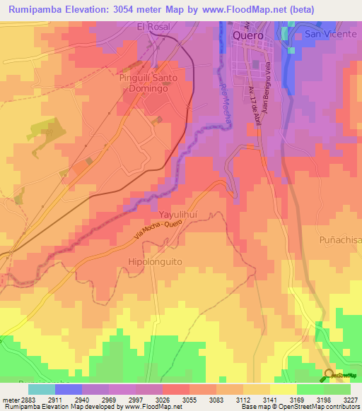 Rumipamba,Ecuador Elevation Map