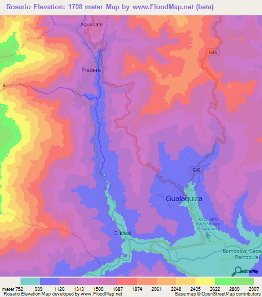 Rosario,Ecuador Elevation Map