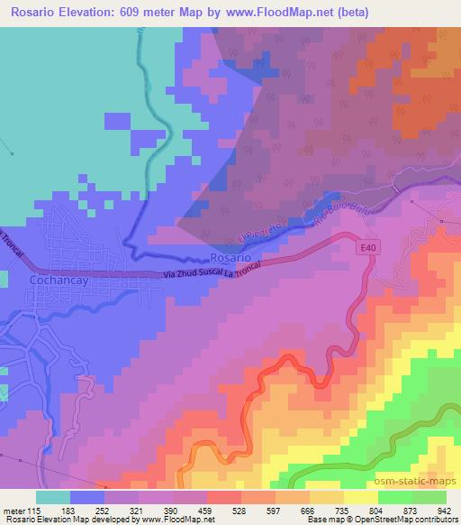 Rosario,Ecuador Elevation Map