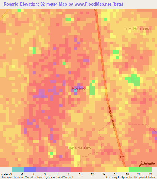 Rosario,Ecuador Elevation Map