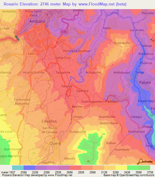 Rosario,Ecuador Elevation Map