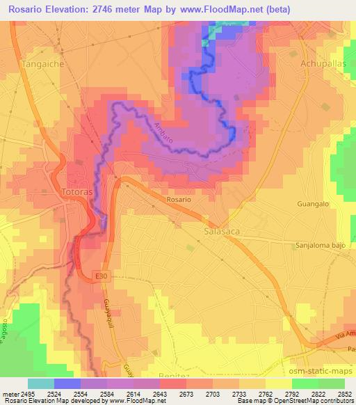 Rosario,Ecuador Elevation Map