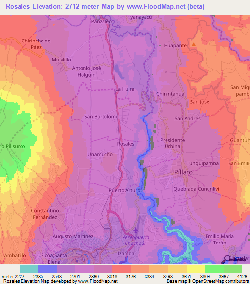 Rosales,Ecuador Elevation Map