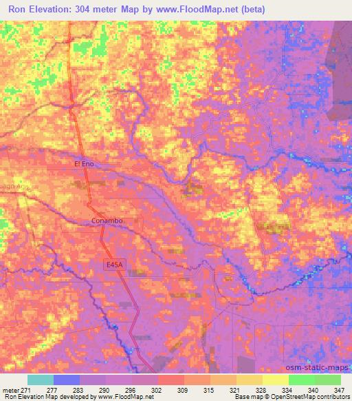 Ron,Ecuador Elevation Map