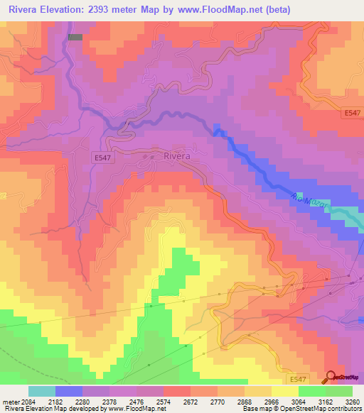 Rivera,Ecuador Elevation Map