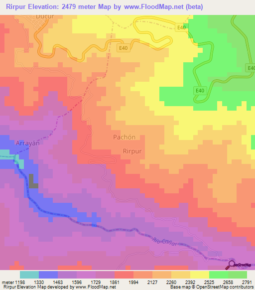 Rirpur,Ecuador Elevation Map