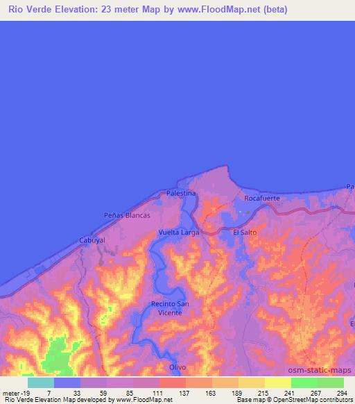 Rio Verde,Ecuador Elevation Map