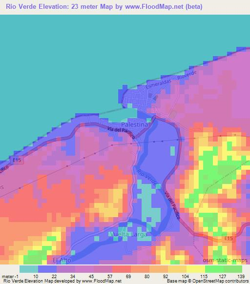 Rio Verde,Ecuador Elevation Map