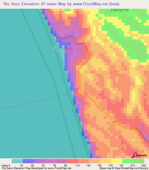 Rio Seco,Ecuador Elevation Map