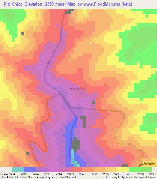 Rio Chico,Ecuador Elevation Map