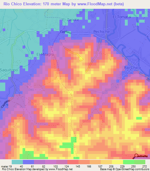 Rio Chico,Ecuador Elevation Map