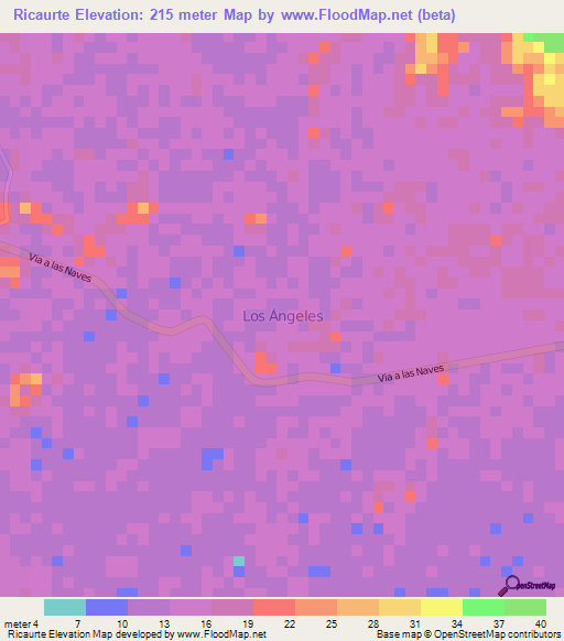 Ricaurte,Ecuador Elevation Map