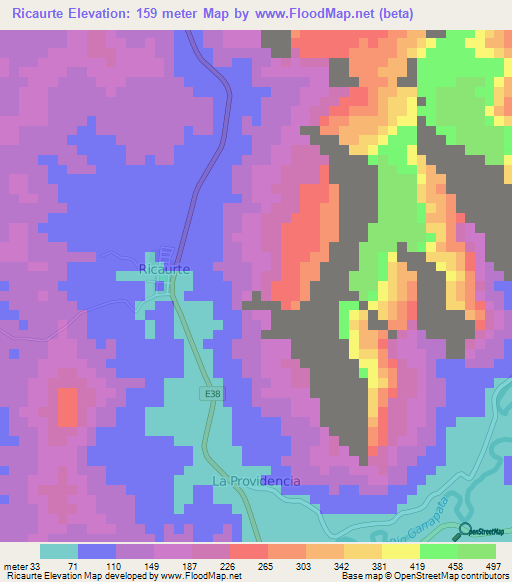 Ricaurte,Ecuador Elevation Map