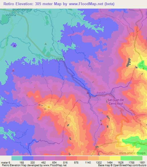 Retiro,Ecuador Elevation Map