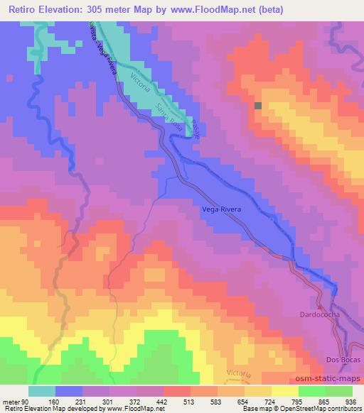 Retiro,Ecuador Elevation Map