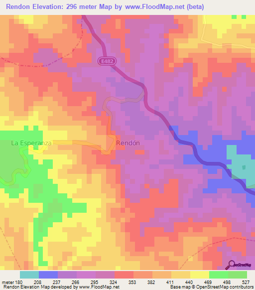 Rendon,Ecuador Elevation Map