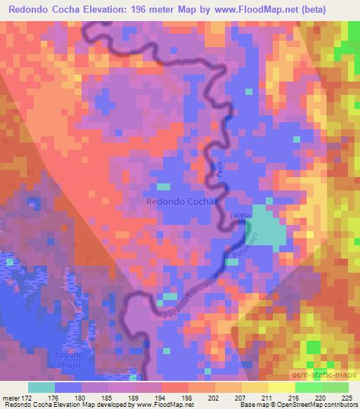 Redondo Cocha,Ecuador Elevation Map