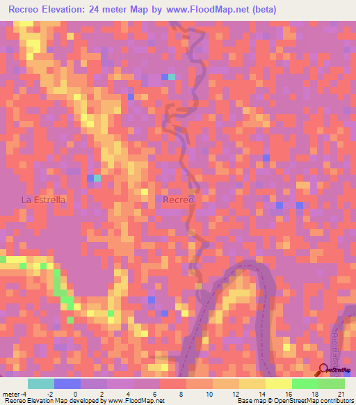 Recreo,Ecuador Elevation Map