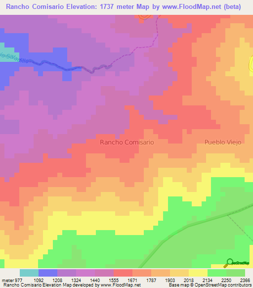 Rancho Comisario,Ecuador Elevation Map