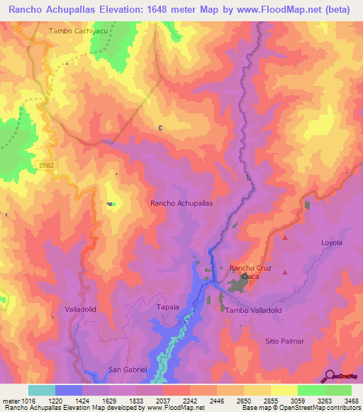 Rancho Achupallas,Ecuador Elevation Map