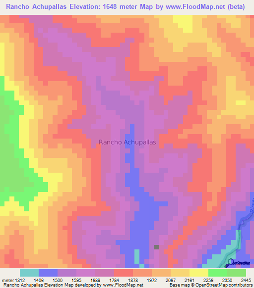 Rancho Achupallas,Ecuador Elevation Map