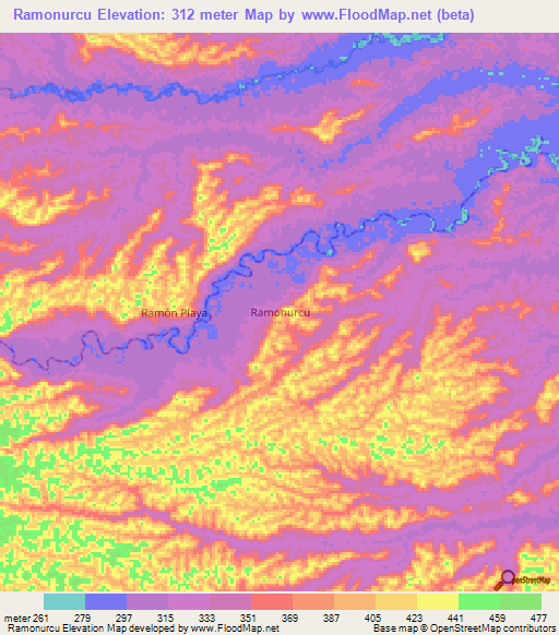 Ramonurcu,Ecuador Elevation Map