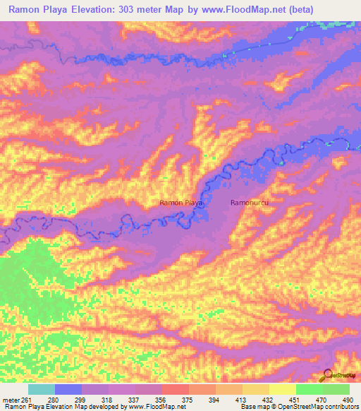 Ramon Playa,Ecuador Elevation Map