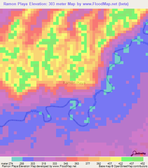 Ramon Playa,Ecuador Elevation Map