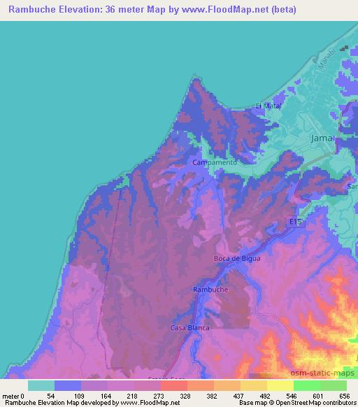 Rambuche,Ecuador Elevation Map