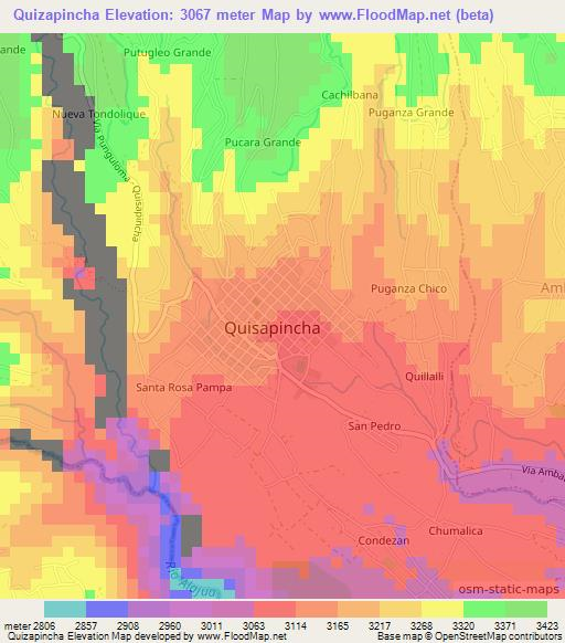 Quizapincha,Ecuador Elevation Map